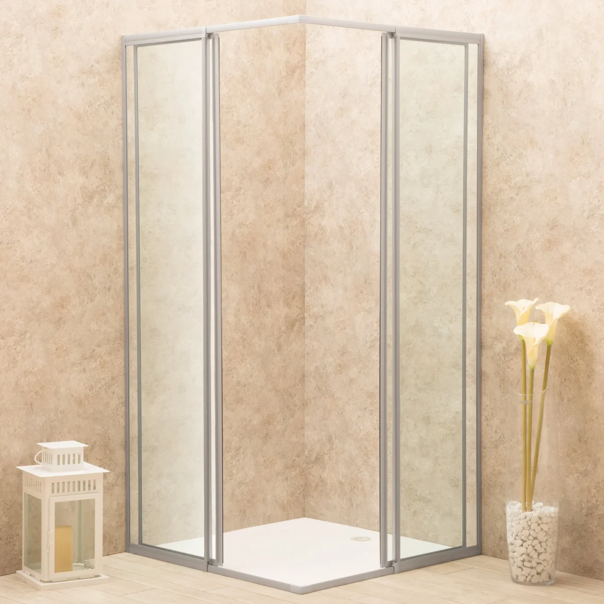 Cabina Doccia Regolabile Reversibile 70x70cm Vetro 6mm Trasparente - immagine 3