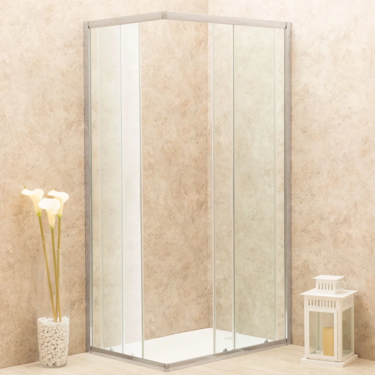Cabina Doccia Regolabile Reversibile 73x110cm Vetro 6mm Trasparente - immagine 3